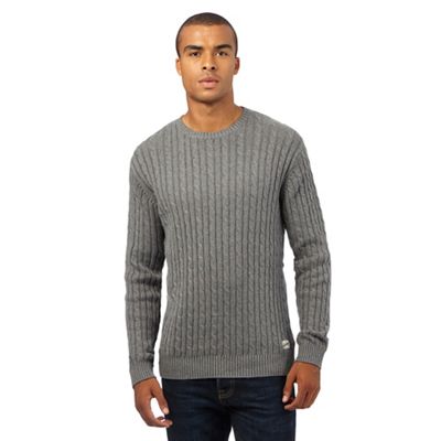 St George by Duffer Grey cable knit jumper
